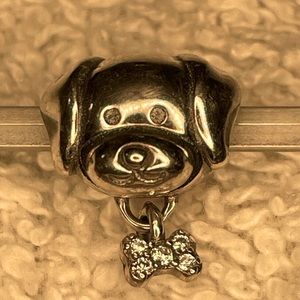 Authentic pandora pendant dog , silver